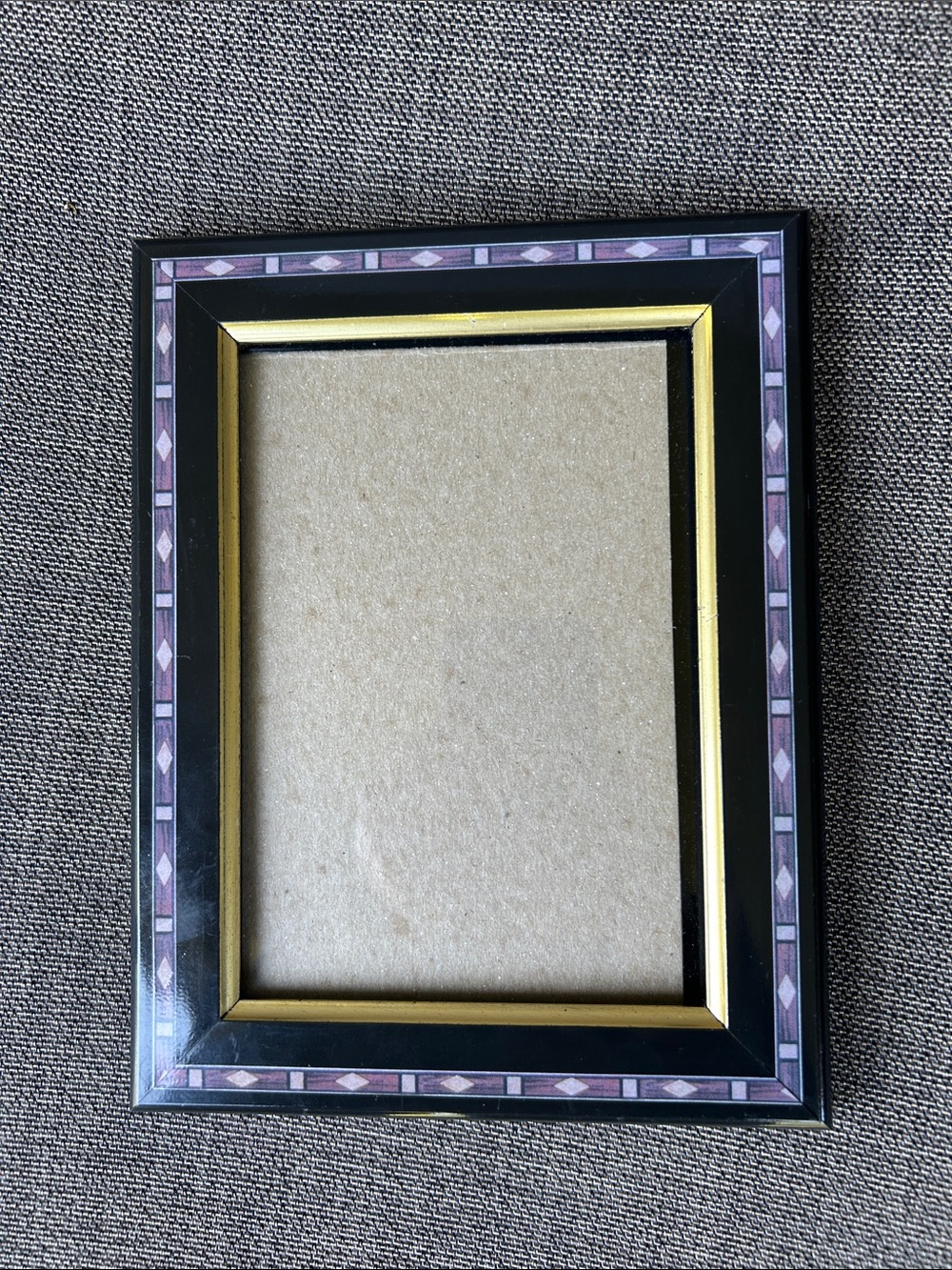Black and Gold Decorative Photo Frame with purple Accent for 5x7 picture